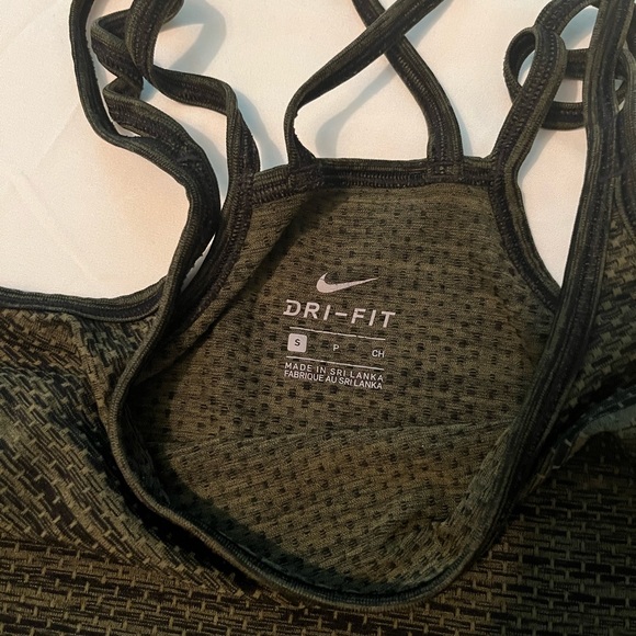 NIKE dark olive green workout Dri fit tank S - Picture 2 of 4